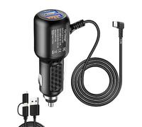 Chargeur de caméra embarquée USB C, chargeur de voiture de type C, adaptateur d'alimentation double port, cordon de charge rapide pour caméra embarquée Redtiger F7N, Vantrue N4, Wolfbox (3,5 m)