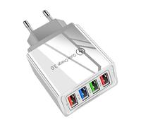 Chargeur de charge rapide, chargeur de smartphones - Tête de chargement murale 4 fois plus rapide | Adaptateur USB à chargement ultra rapide, chargez quatre appareils à la fois pour smartphones et tab