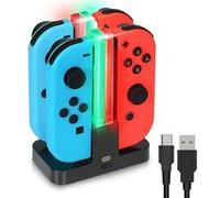 Chargeur de manettes joy-con 4en1 pour Nintendo Switch OLED - station dock de charge à indicateur LED - recharge batterie rapide G