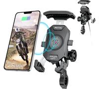 Chargeur De Montage De Téléphone Sans Fil De Moto Anti-Vol Avec Qi 15W Et Usb C 3A Guidon 1 "Support De Téléphone À Bille Rapide Pour 4.0"-7.0" Cellphones
