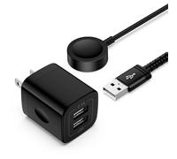 Chargeur de montre Galaxy à charge rapide pour Samsung Galaxy Watch 8/8 Classic/Ultra/7/6/6 Classic/5/5 Pro/4, câble de charge magnétique sans fil de 1 m avec bloc USB à double port, chargeur de
