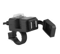 Chargeur de Moto, Chargeur de Guidon étanche Double Port USB 5V 1A/2.1A Adaptateur Prise de Courant pour téléphone(12-24V)