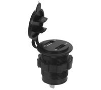Chargeur de Moto USB Double 5v 1a/2,1a Suivi de Tension | PC Vert, Entrée 12-24v, Charge Simultanée pour Appareils en Route, Montage Guidon