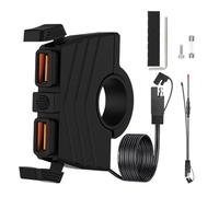Chargeur de moto USB, port de chargement de téléphone étanche, adaptateur de charge rapide monté sur guidon, unité d'alimentation mobile, chargeur au design compact, utilisation pour scooters et vélos