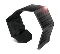 Chargeur de panneau solaire 2 ports USB 28 W (5 V/3,8 A max), panneau solaire monocristallin portable pliable 23 % haute efficacité pour téléphones camping randonnée maison IP44 étanche générateur