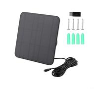 Chargeur de panneau solaire 5 W pour sonnette vidéo Ring Video Doorbell 4 3 2 avec câble - Support rotatif à 360 degrés facile à installer Noir