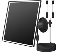 Chargeur de panneau solaire 6 W pour caméras de sécurité extérieures,DC 5 V,IP65 étanche. Micro USB/USB-C/DC (35 x 135) compatible avec les caméras Eufy/Wyze/Ring,câble de 3 m,système