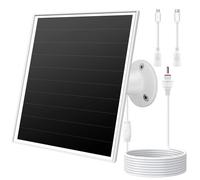 Chargeur de panneau solaire 6 W pour caméras de sécurité extérieures, DC 5 V, IP65 étanche. Micro USB/USB-C/DC (35 x 135) compatible avec les caméras Eufy/Wyze/Ring, câble de 3 m, système de