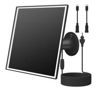 Chargeur de panneau solaire 6 W pour caméras de sécurité extérieures, DC 5 V, IP65 étanche. Micro USB/USB-C/DC (35 x 135) compatible avec les caméras Eufy/Wyze/Ring, câble de 3 m, système de