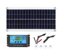 Chargeur de panneau solaire double USB avec contrôleur de régulateur intelligent de batterie, banque d'alimentation portable pour téléphone, voiture, camping, interface lumineuse LED