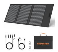 Chargeur de panneau solaire portable 45 W avec sorties USB-C, USB-A et CC 18 V - Panneaux solaires pliables IP67 étanches avec béquille réglable - Mini chargeur pour téléphones, banque d'alimentation