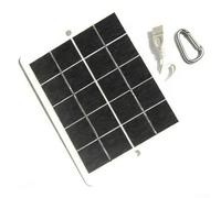 Chargeur de panneau solaire portable USB 3 W 5 V pour camping, randonnée, silicone polycristallin, câble de 50 cm, mousqueton