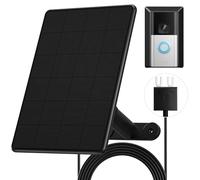 Chargeur de panneau solaire pour sonnette vidéo Ring 3/3+/4, batterie Doorbell Plus/Pro avec support de montage, port à 2 broches, chargeur solaire, câble de charge de 3 m, panneau solaire étanche 6 W