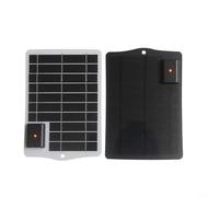 Chargeur de panneau solaire USB portable 5 W 5 V adapté pour une utilisation en extérieur avec panneau en polysilicium et résine époxy à haute conversion (noir)