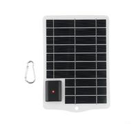Chargeur de panneau solaire USB portable 5 W pour l'extérieur avec verre trempé, cellules en polysilicium à haut taux de conversion et design résistant aux intempéries (blanc)