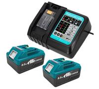 CHARGEUR DE PILE,2 Pack 18V 8.0Ah Replacement For Makita 18V Battery Tools with Charger DC18RC Replacement For Makita 18v Battery