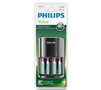 Pack Philips Chargeur de piles noir + 4 piles rechargeable AAA LR03 800 mAh Noir G