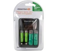 Chargeur de piles ESSENTIELB +LR06 AA x2 2100NimH+LR03 AAA x2 700NimH