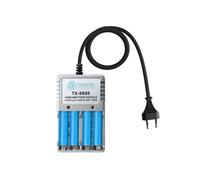 Chargeur de Piles Numérique AA et AAA 4 Canaux Prise 220V AC 150mA Gris
