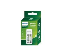 Philips Chargeur de piles avec 2 piles rechargeables AAA 700 mAh – Blanc