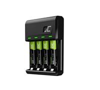 Chargeur de Piles plus 4x Piles Rechargeables AA 800mAh Ni-MH Noir