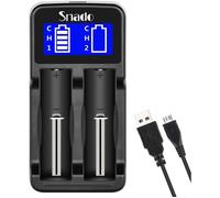 Chargeur de Piles Rapide, Ecran LCD pour Piles Rechargeables A, AA, AAA, Accus 18650, 18350, 17670, 17500, 16340, 14500, 10440