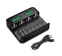 Chargeur de Piles Universel LCD - Chargeur pour AA-LR6, AAA-LR3, C-R14, D-R20 Ni-MH Piles Rechargeables