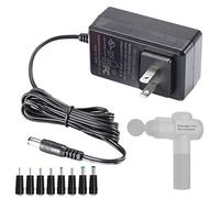 Chargeur de pistolet de massage 24 V/1 A - Sortie de chargeur : DC 24 V ou 25,2 V-0,6 A - Cordon d'alimentation pour pistolet de massage avec 8 adaptateurs convertisseur d'alimentation CC