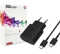 Chargeur de réseau rapide 25W USB-C pour Samsung Galaxy S25, S24, S24 FE, S23, S23 FE, S22, S21, S21 FE, A55, A35, A26, A25, A15, A16, A06, A05, A05s, A23, A24, A33, A34, A52s, A53, A54, A73