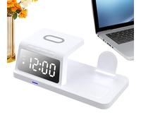 Chargeur de réveil sans fil : station de charge rapide 4 en 1, base pour plusieurs appareils, fourniture d'appareils électroniques intelligents | Bureaux RV Camping Camion V