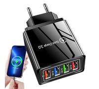 Chargeur de Smartphones, Chargeur de téléphone - Chargeur Mural 4X Plus Rapide - L'adaptateur USB Charge Quatre appareils à la Fois grâce à la Technologie de Charge Ultra-Rapide pour Les