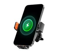 Chargeur de support de téléphone de voiture - Soufflet de téléphone de charge sans fil noir | Support de navigation pour véhicule ABS de 3,31 x 2,68 x 0,71 pouces pour ventilation de tableau de bord