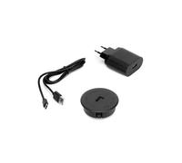 Chargeur de surface sans fil pour mobile Airtop 2 avec USB-A, Ø60mm, 5V DC / 2.1A (USB-10W/Qi-10W), Plastique noir, Plastique