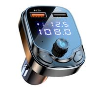 Chargeur de téléphone à Affichage numérique Autoradio Bluetooth avec 2 chargeurs Voiture USB Prise en Charge la Rapide Appel téléphonique Mains Libres sans Fil