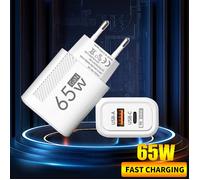 Chargeur de téléphone à double Ports 65W USB Type C QC3.0, charge rapide, adaptateur d'alimentation pour téléphone portable,