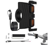 Chargeur De Téléphone De Moto Étanche - Support De Guidon À Double Sortie QC3.0 De 1,2 M, Suppor GPS Mobile À Charge Rapide, Adaptateur d'alimentation De Support De Vélo Anti-Choc | Solution De Charg