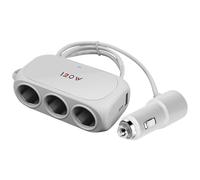 Chargeur de téléphone de voiture - 120 W - Charge rapide - Accessoires de véhicule portables avec 2 ports USB - Affichage de la tension LED - Extension de prise pour camion automobile et voyage