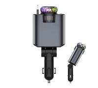 Chargeur de téléphone de voiture - 66 W Chargeur de voiture rétractable rapide, gadget de charge multifonctionnel, lampe projecteur de nuit étoilée, diffuseur de parfum pour tableau de bord pour