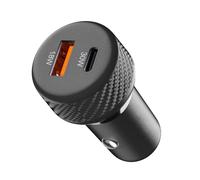 Chargeur de téléphone de voiture - Adaptateur USB à charge rapide à double port, protection contre les surcharges de sécurité, hub de charge pour véhicule compact, accessoire de voyage pratique pour