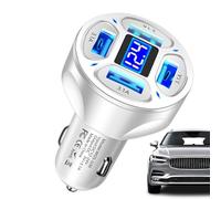 Chargeur de téléphone de voiture rapide, port chargeur de voiture USB - Chargeur voiture Ultra Fast 4 en 1 - Avec 4 ports USB et affichage numérique LED, chargeur de voiture 3.1 pour télépoa