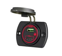 Chargeur de téléphone de voiture USB PD3.0 66 W 12 V/24 V avec capuchon pour les voyages en voiture et le camping
