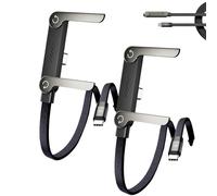 Chargeur de téléphone latéral, câble de charge invisible 2 en 1, cordon de charge rapide de 240 W avec support de téléphone intégré pour smartphones, tablettes, noir (2 pièces)