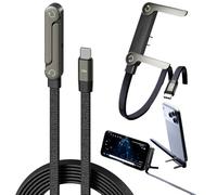 Chargeur de téléphone latéral, câble de Chargeur à Support Invisible 2 en 1, Cordon de Charge Rapide de 240 W avec Support de téléphone intégré