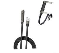 Chargeur de téléphone latéral, charge rapide 240 W, chargeur USB C invisible 2 en 1, câble de 1,5 m de long avec support de téléphone intégré pour smartphones et tablettes (65 W A-C)