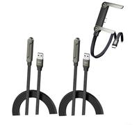 Chargeur de téléphone latéral, charge rapide 240W, support chargeur USB C invisible 2-en-1, câble de 1,5m/4,9ft de longueur avec support de téléphone intégré pour smartphones et tablettes (2pcs 65W