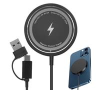 Chargeur de téléphone magnétique: plate-forme de charge sans fil rapide, base d'alimentation portable, adaptateur d'aimant puissant, plaque universelle, accessoire de voiture compact | Idéal pour