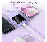 Chargeur de Téléphone Portable 10000 mAh Charge Rapide 3.0 USB Power Bank Affichage LED Charge Rapide Batterie Externe Compatible avec Google LG Android Samsung Galaxy Nintendo Switch (Violet)