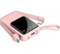 Chargeur de Téléphone Portable 10000 mAh Charge Rapide 3.0 USB Power Bank Affichage LED Charge Rapide Batterie Externe Compatible avec Google LG Android Samsung Galaxy Nintendo Switch (Rose)