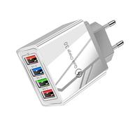 Chargeur de téléphone portable, charge rapide - mural portable 4X plus | Adaptateur USB, capacité multi-appareils, quatre appareils la foi