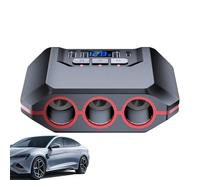 Chargeur de téléphone portable de voiture, chargeur USB C pour voiture - Splitter chargeur de voiture à 3 prises,Chargeur de voiture USB 120 W, port de charge de voiture avec affichage numérique Ports